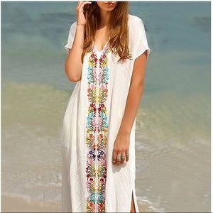 Colorful Cotton Embroidered Kaftan
